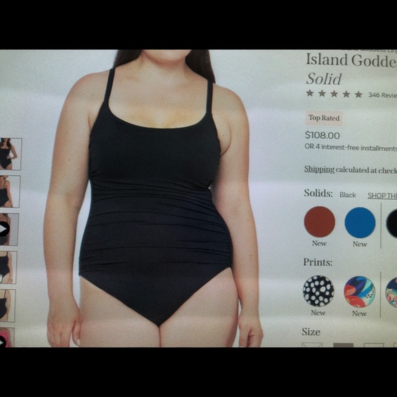 LeBlanca one piece black swimsuit size 14 - Picture 6 of 8